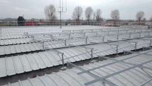 SONEPAR - Piove di Sacco (PD) - Cupolino su trave - 100kW - Impianto fotovoltaico sistemi di fissaggio pannelli fotovoltaici per Strutture su cupolino