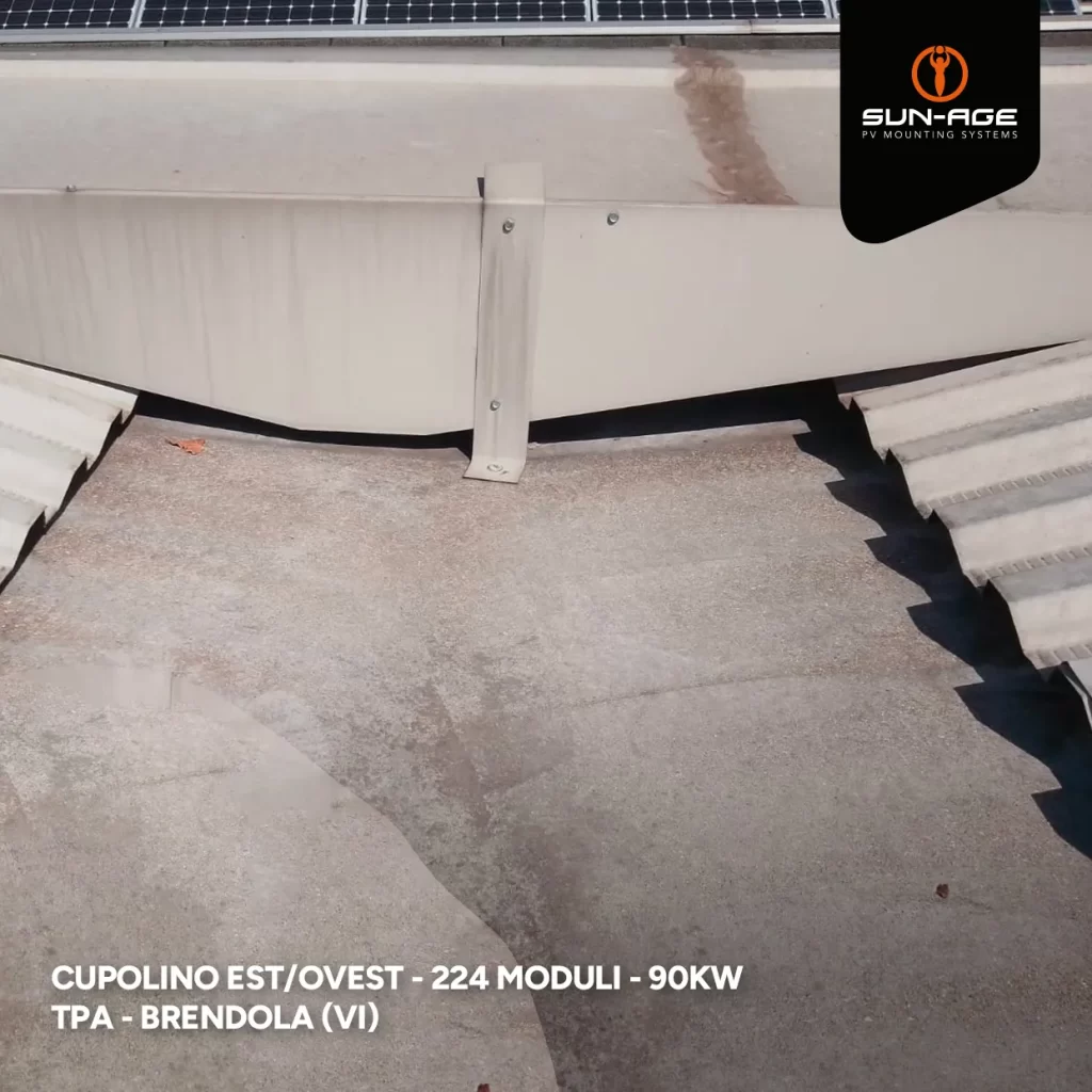 impianto fotovoltaico industriale su cupolino est ovest Vicenza 02
