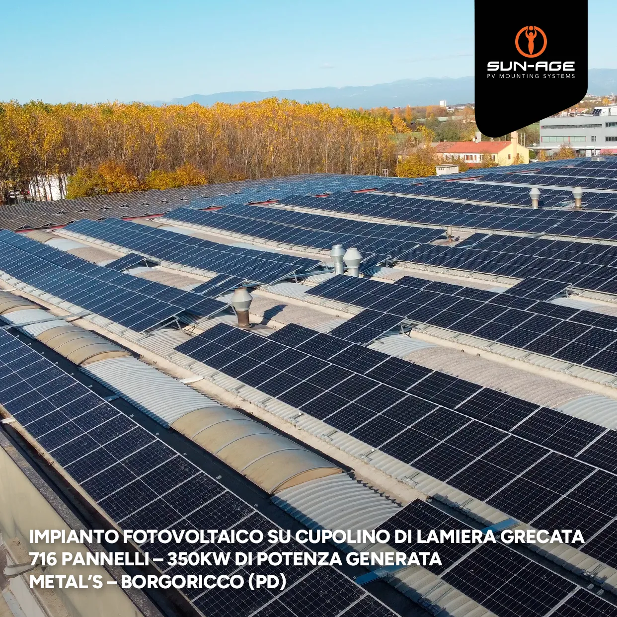 impianto fotovoltaico cupolino di lamiera grecata metals padova 01