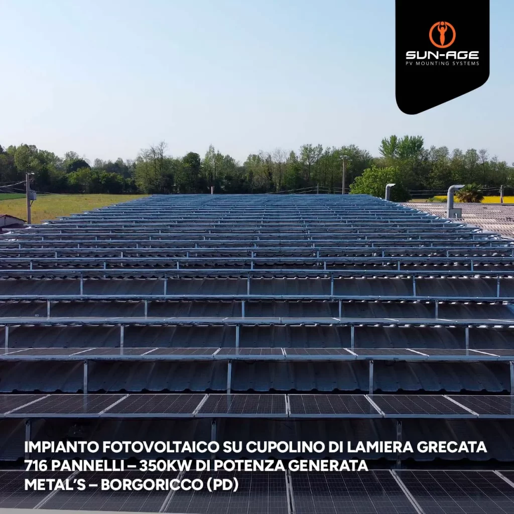 impianto fotovoltaico cupolino di lamiera grecata metals padova 02