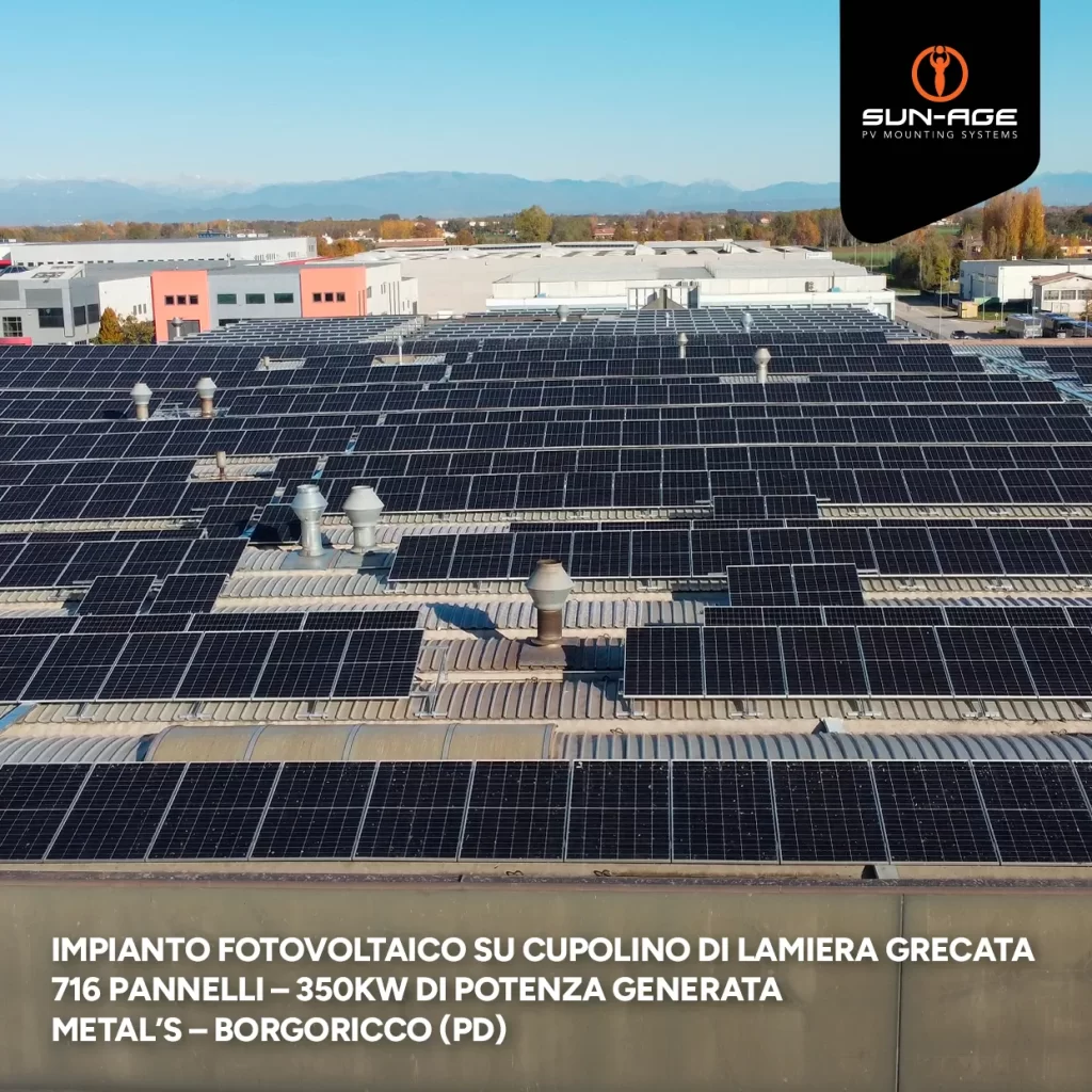 impianto fotovoltaico cupolino di lamiera grecata metals padova 03