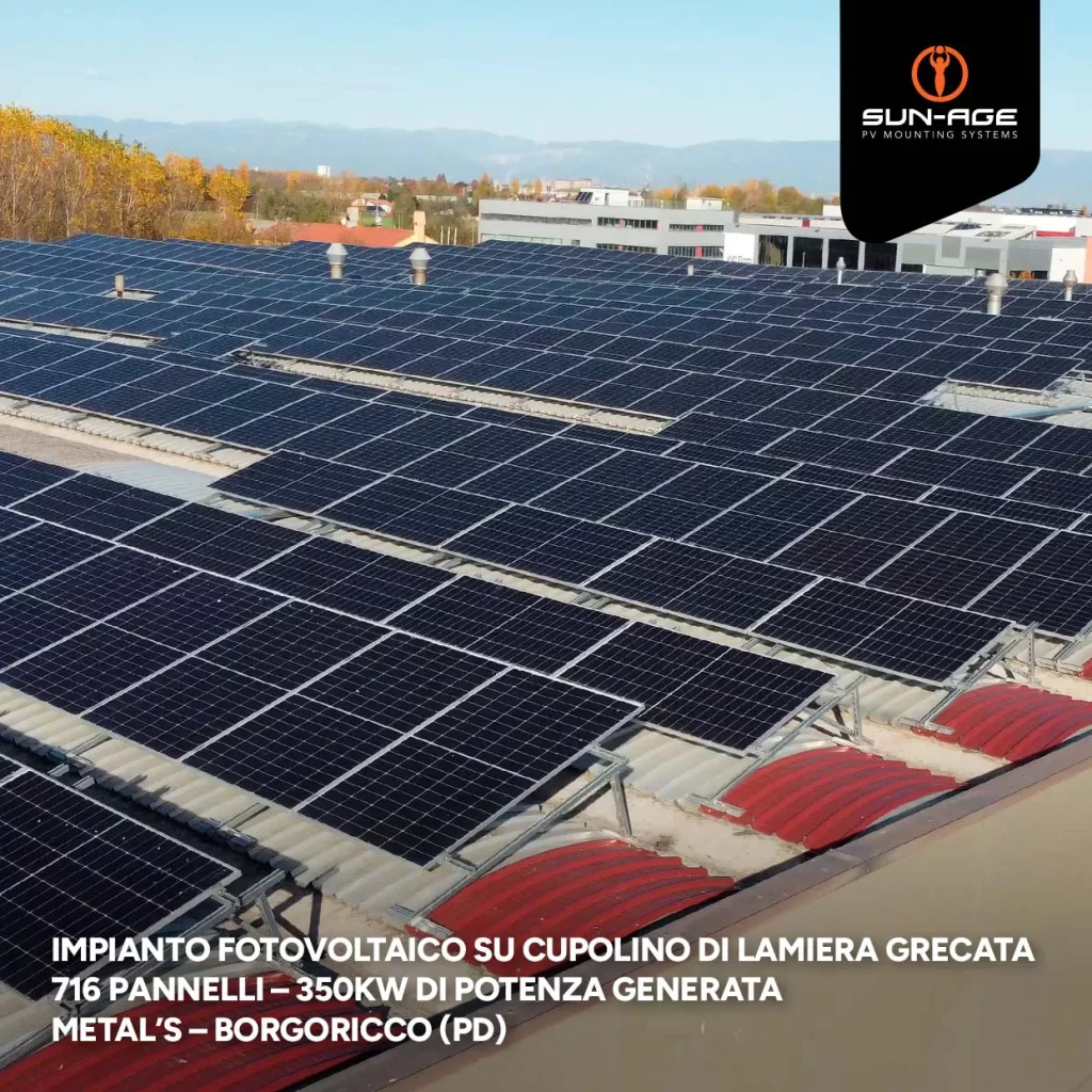impianto fotovoltaico cupolino di lamiera grecata metals padova 04