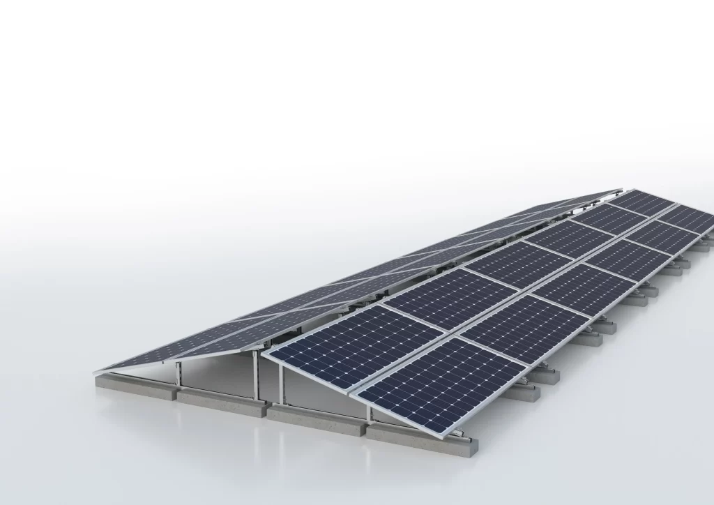 triangoli pannelli fotovoltaici montaggio fotovoltaico impianti solari senza forare capannoni industriali agricoli tetti piani