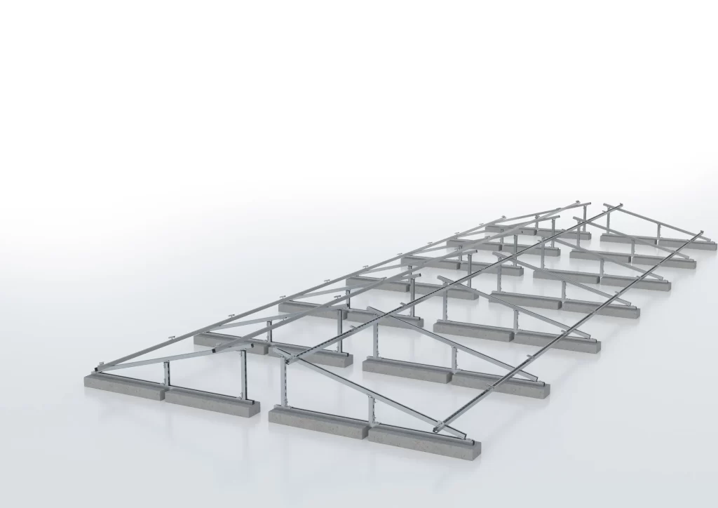 triangoli pannelli fotovoltaici montaggio fotovoltaico impianti solari senza forare capannoni industriali agricoli tetti piani