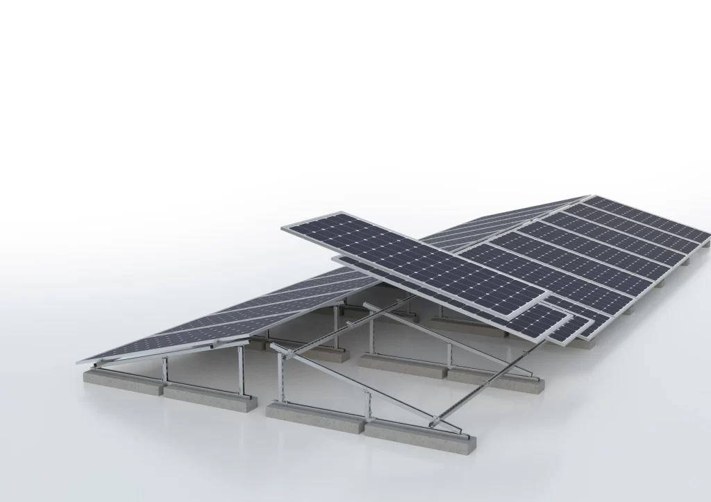 triangoli pannelli fotovoltaici montaggio fotovoltaico impianti solari senza forare capannoni industriali agricoli tetti piani