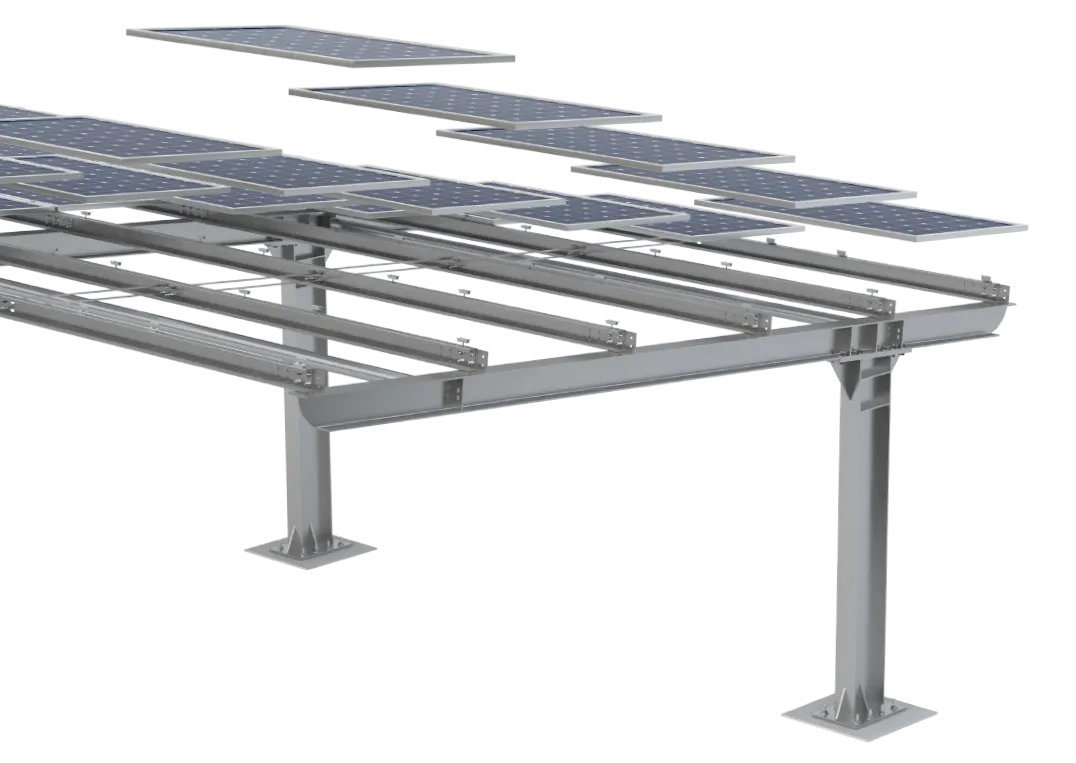 Carport fotovoltaico pensilina parcheggio auto con tettoia di pannelli solari 01