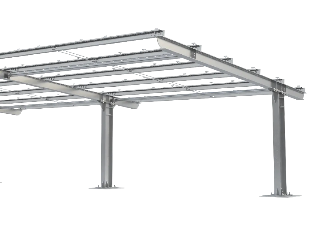 Carport fotovoltaico pensilina parcheggio auto con tettoia di pannelli solari 02