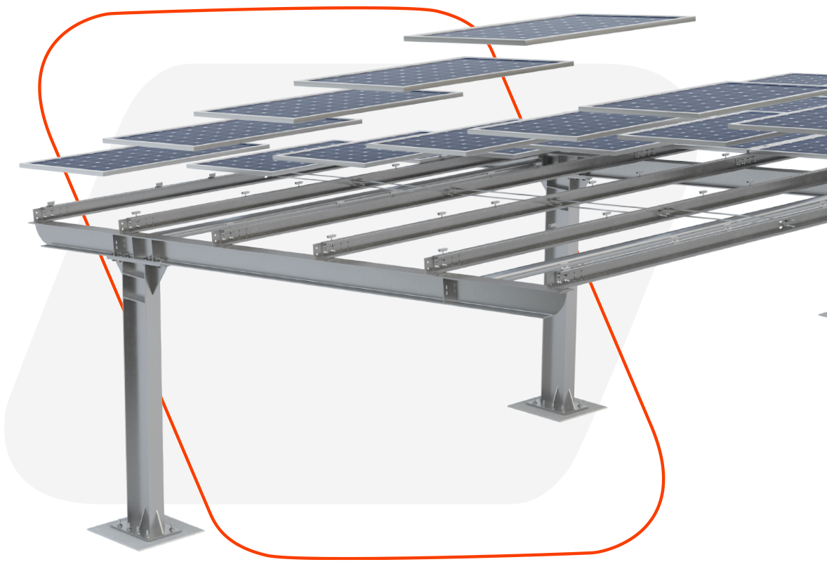 Carport fotovoltaico pensilina parcheggio auto con tettoia di pannelli solari
